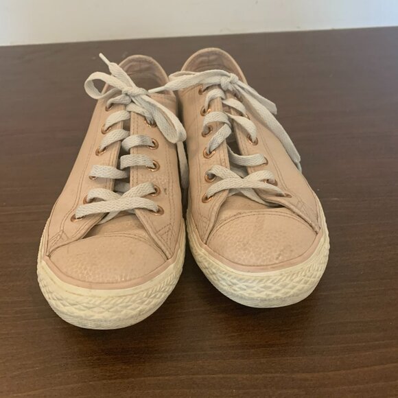 Pink and Rose Gold Textured All Star Converse Junior Size US 5.5 - Picture 2 of 8